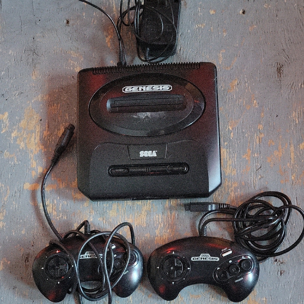 SEGA Genesis Black Console with Controllers (NEEDS VIDEO CABLE)